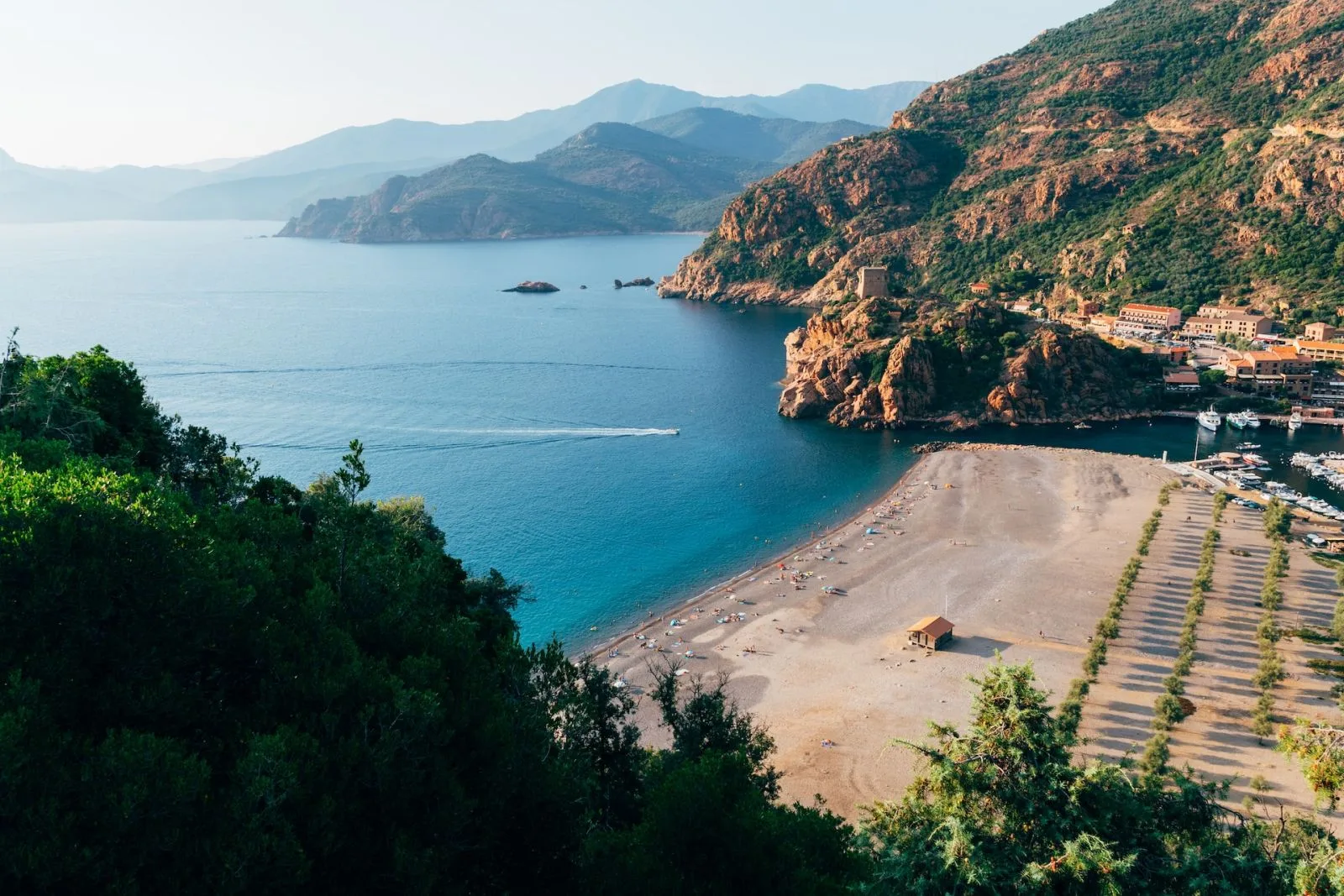Plage de Porto, vue d'ensemble